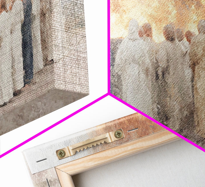 Sacred Gathering – Framed Canvas Print – Christian Wall Art – Jesus Painting – Christian Art Canvas – Christmas Art