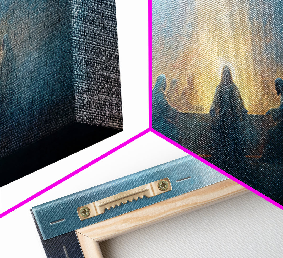Sacred Communion, Framed Canvas Print, Christian Art Canvas, Christian Painting, Jesus Christmas Art, Christmas Wall Art
