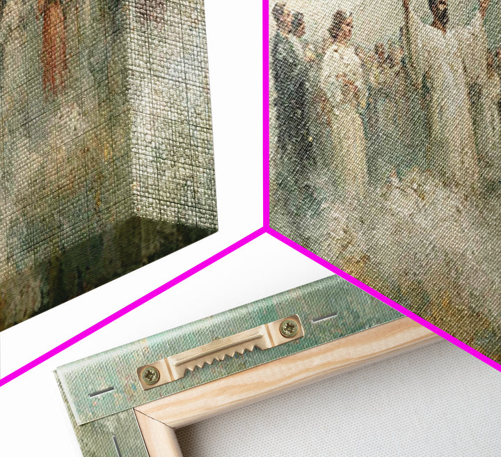 Heavenly Gathering – Framed Canvas Print – Christian Art Canvas – Christian Wall Art – Christian Christmas Art – Large Christian Painting –