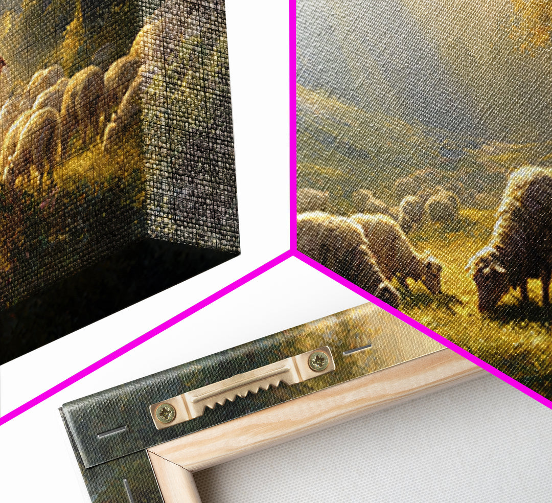 Shepherds Of Light – Framed Canvas Print – Christian Wall Art – Christian Art Canvas – Jesus Painting – Christmas Art – Christian Christmas