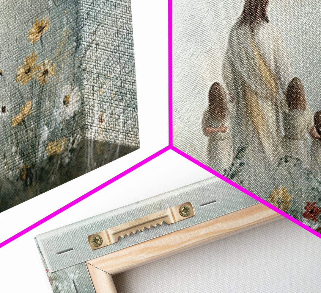 Heavenly Meadow, Framed Canvas Print, Christian Wall Art, Jesus Painting, Christian Art Canvas, Large Christian Painting, Christian Christm