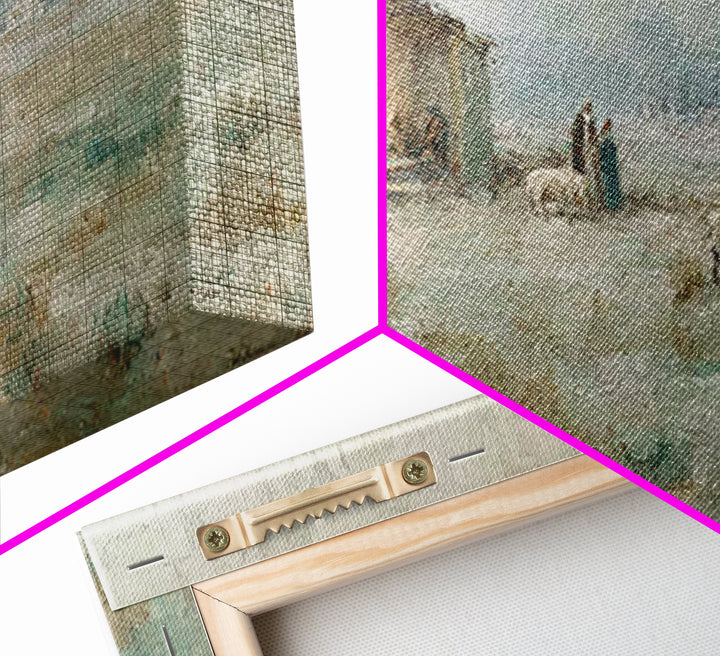 Humble Shelter – Framed Canvas Print – Christian Christmas Art – Christian Wall Art – Christmas Art – Christian Art Canvas – Christian Deco