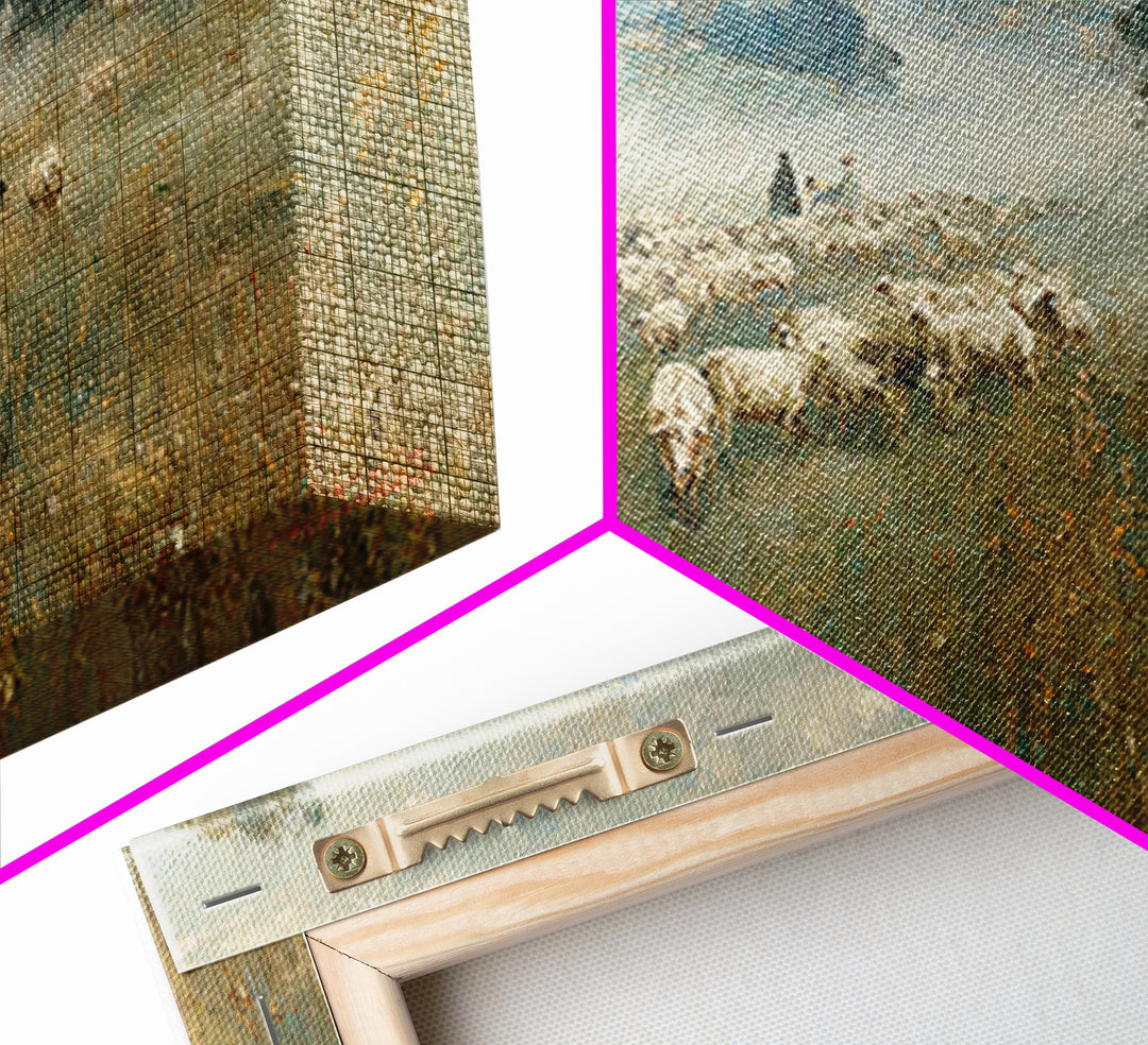 Pastoral Morning Peace - Framed Canvas Print - Christian Paintings - Christian Wall Art - Christmas Art Prints - Subtle Christian Art