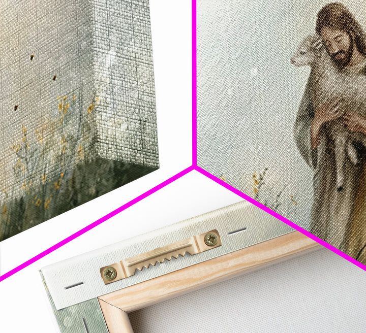 Gentle Shepherd Peace - Framed Canvas Print - Christian Art Print - Modern Christian Art - Jesus Painting - Subtle Christian Art
