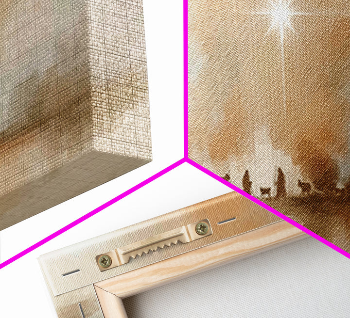 Desert Star Path - Framed Canvas Print - Christian Christmas Art - Vintage Christmas Art - Christmas Canvas Wall Art - Christian Art Print