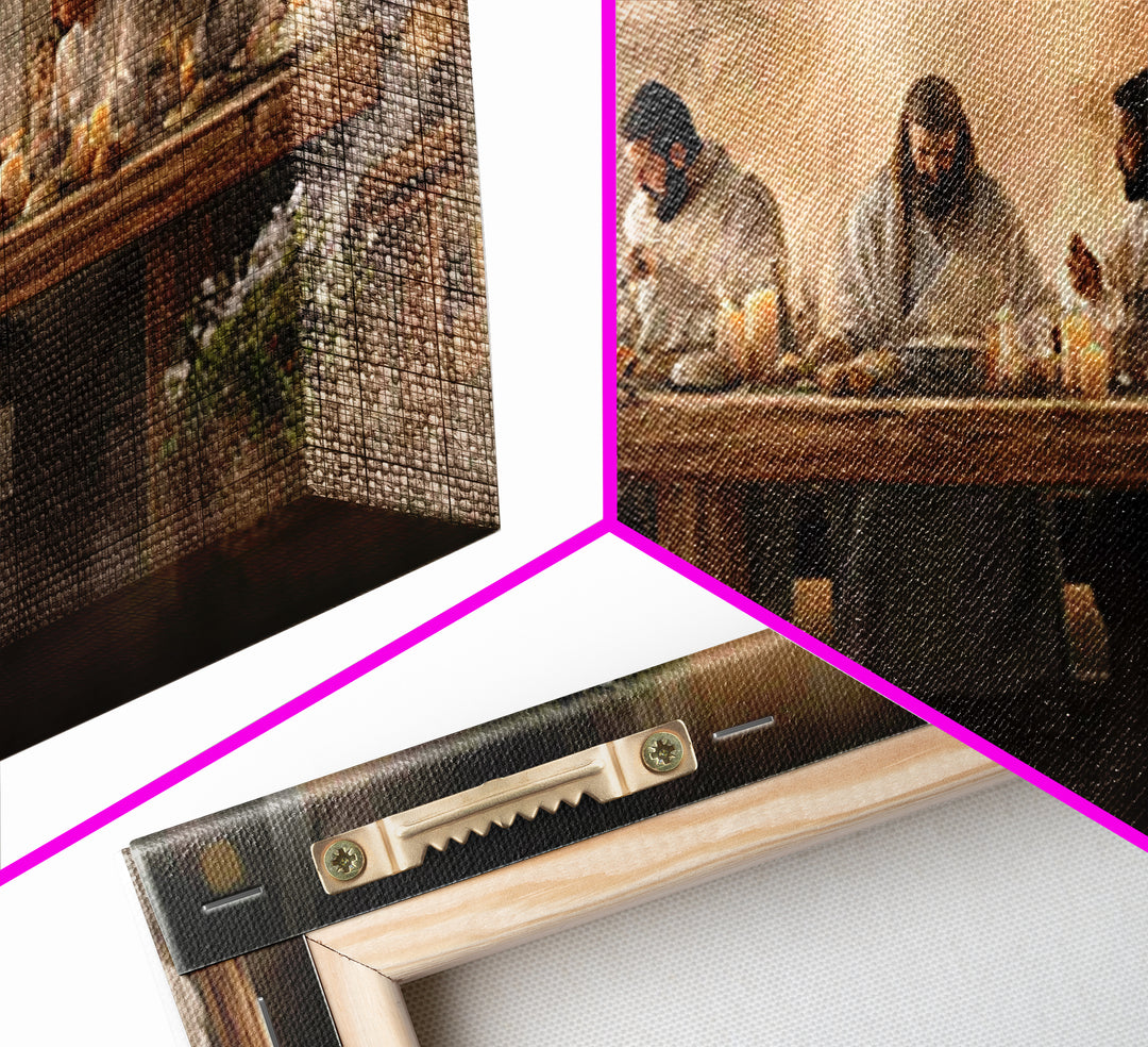 Desert Supper Glow, Framed Canvas Print, Christian Wall Art, Christian Art Canvas, Jesus Painting, Christian Christmas Art, Modern Christia