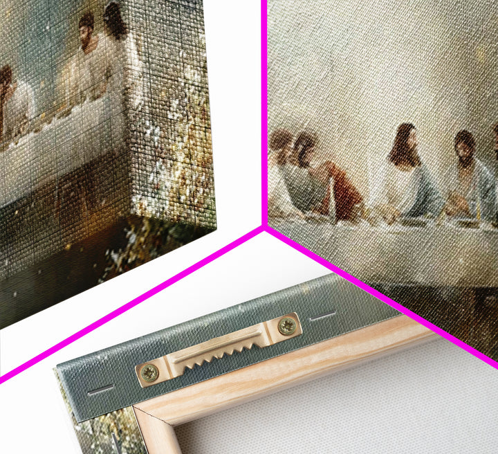 Luminous Last Supper – Framed Canvas Print – Christian Wall Art – Christian Art Print – Jesus Painting – Christmas Art Prints – Modern Chri