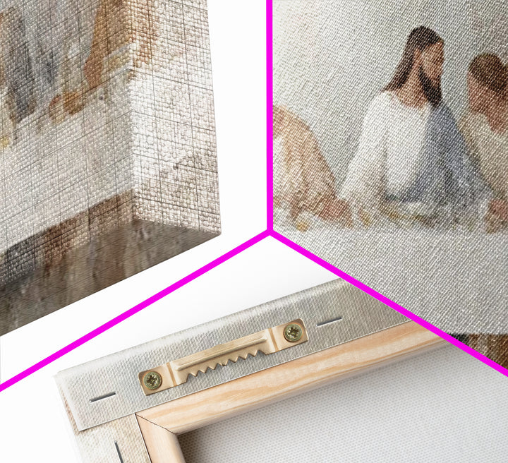 Graceful Table Gathering – Framed Canvas Print – Christian Painting – Jesus Art Print – Christian Wall Art – Christmas Art – Christian Deco