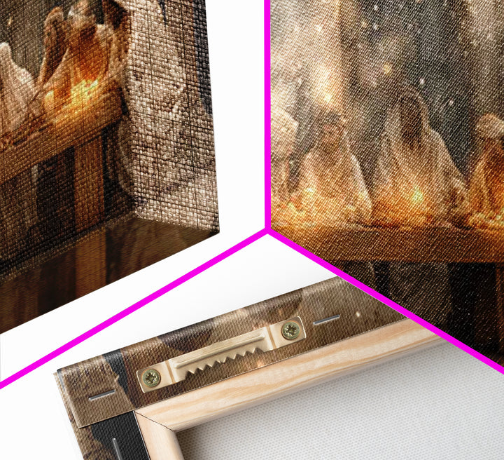 Divine Supper Radiance, Framed Canvas Print, Christian Art Work, Jesus Painting, Christian Wall Art, Christmas Art, Christian Decor