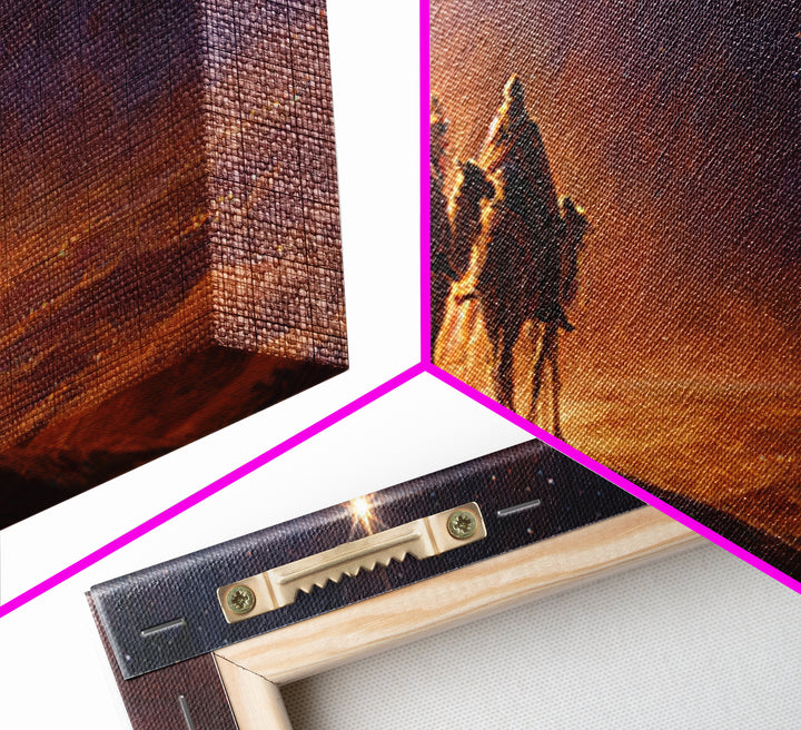 Desert Star Journey – Framed Canvas Print – Christian Wall Art – Christmas Art Prints – Christian Art Canvas – Christian Christmas Decor –