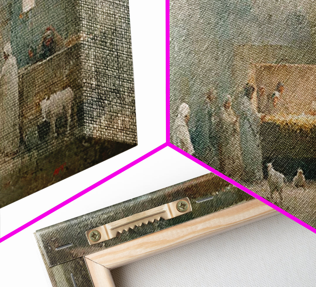 Shepherds Of Light – Framed Canvas Print – Christian Wall Art – Jesus Painting – Christmas Art – Christian Decor – Christian Christmas