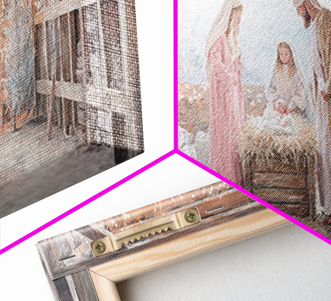 Holy Manger Wonder, Framed Canvas Print, Christian Art Canvas, Jesus Painting, Christmas Wall Art, Christian Christmas Art, Christian Decor