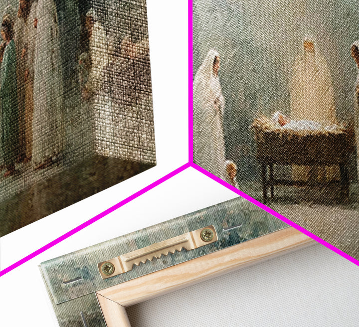 Radiant Nativity Calm – Framed Canvas Print – Christian Wall Art – Jesus Art Print – Christmas Art – Christian Christmas – Christian Decor