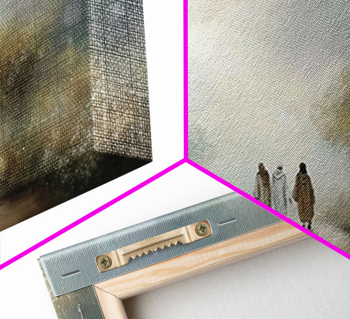Emmaus Path Glow, Framed Canvas Print, Christian Art Canvas, Jesus Painting, Christian Wall Art, Christian Decor, Christian Gift