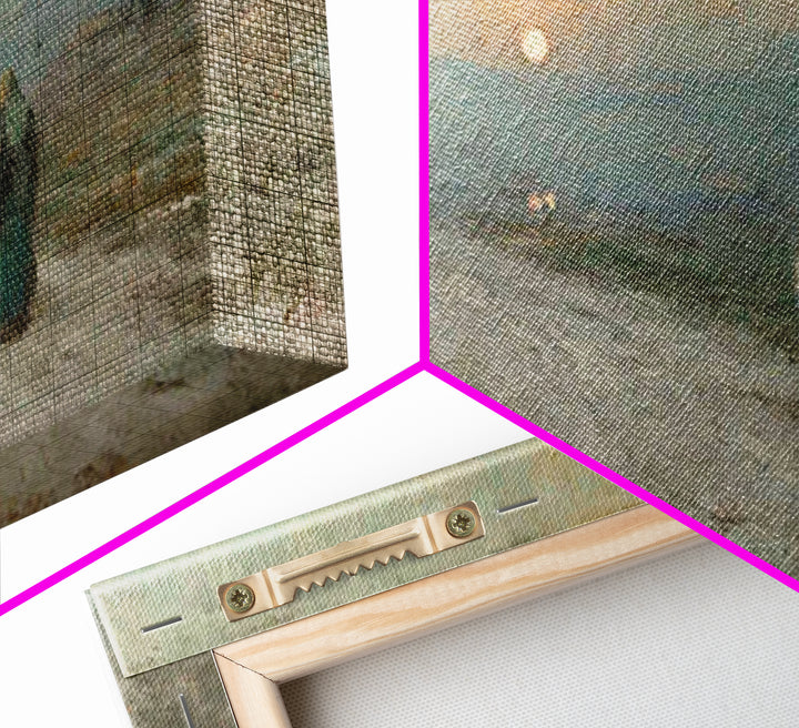 Sunset Pilgrim Road | Framed Canvas Print | Christian Wall Art | Jesus Painting | Christian Art Canvas | Christian Gift Ideas
