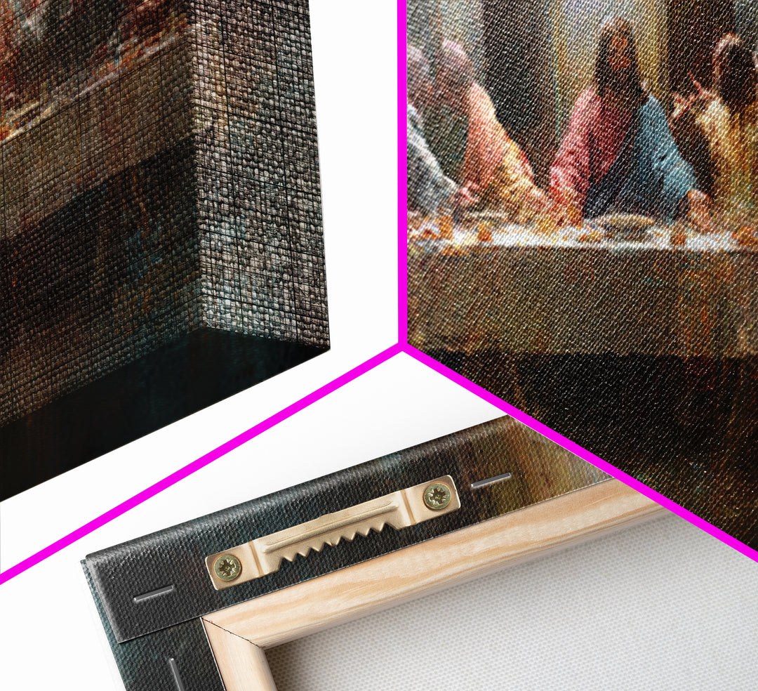 Holy Banquet – Framed Canvas Print – Christian Art Canvas – Christian Wall Art – Christian Christmas Art – Jesus Painting – Christian Decor