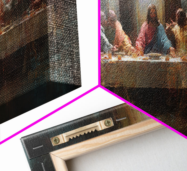 Holy Banquet – Framed Canvas Print – Christian Art Canvas – Christian Wall Art – Christian Christmas Art – Jesus Painting – Christian Decor