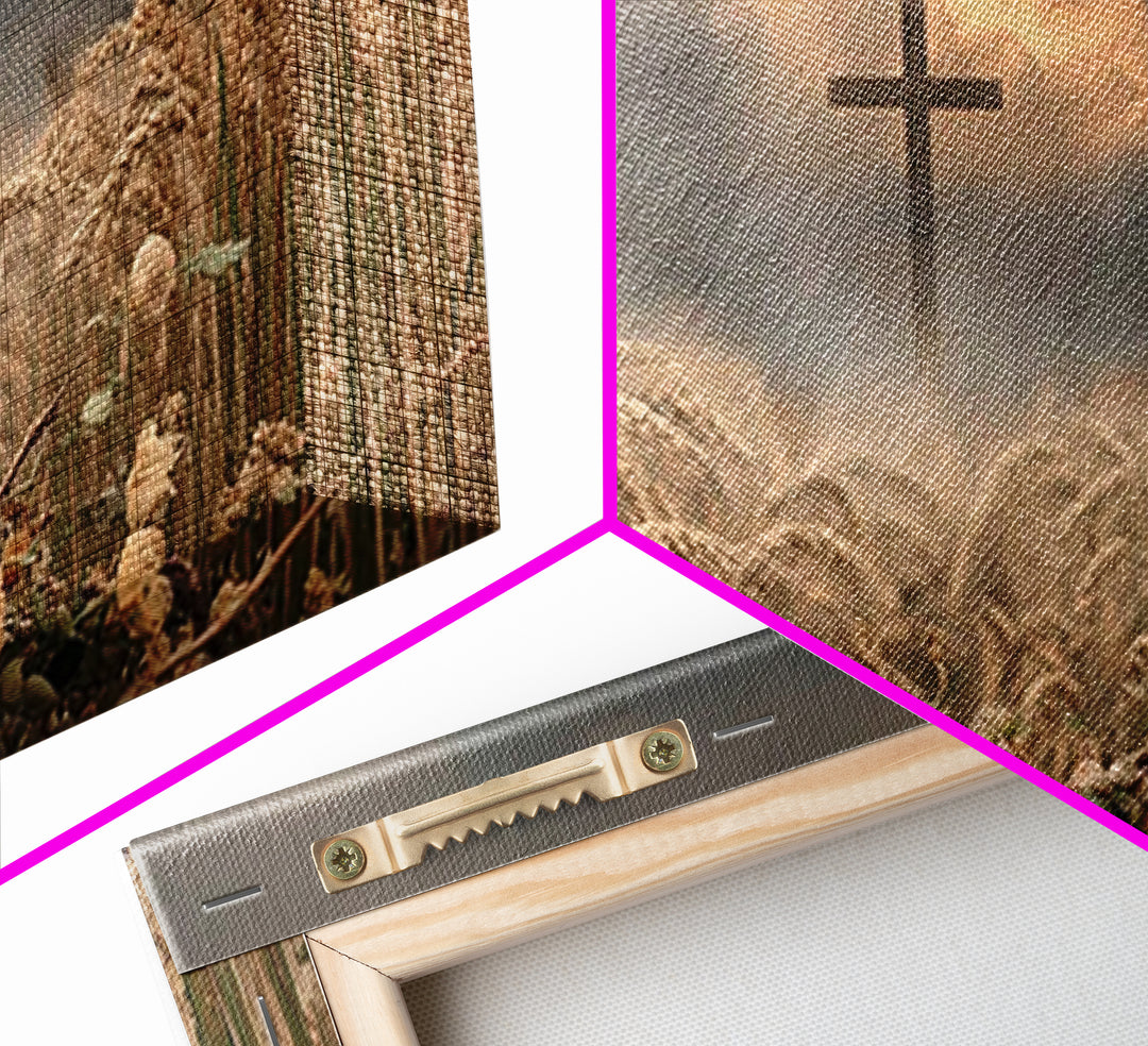 Harvest Cross – Framed Canvas Print – Christian Wall Art – Christian Art Prints – Christian Art Canvas – Christian Decor – Christian Painti