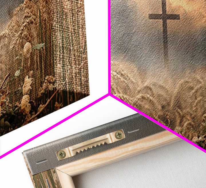 Harvest Cross – Framed Canvas Print – Christian Wall Art – Christian Art Prints – Christian Art Canvas – Christian Decor – Christian Painti