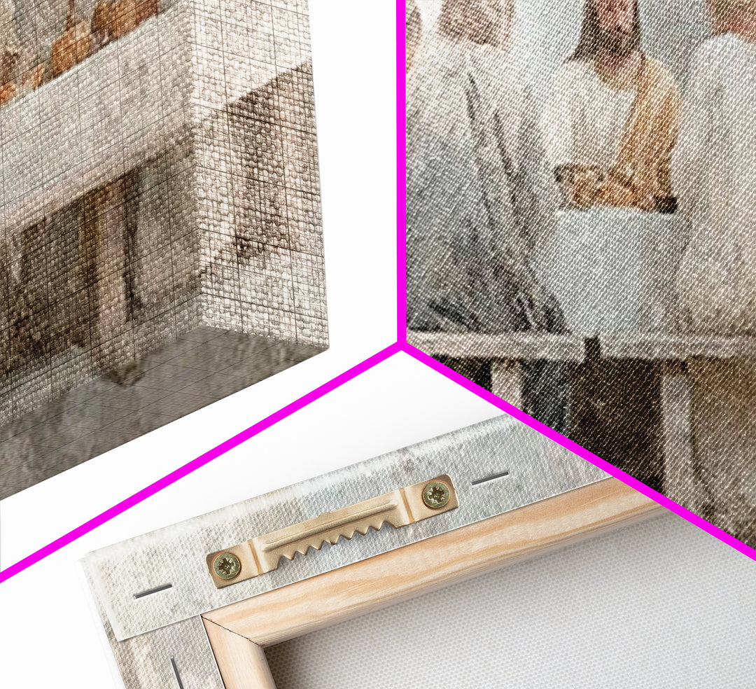 Sacred Supper Stillness – Framed Canvas Print – Christian Wall Art – Christian art canvas – vintage Christian art – Christian Art Print – J