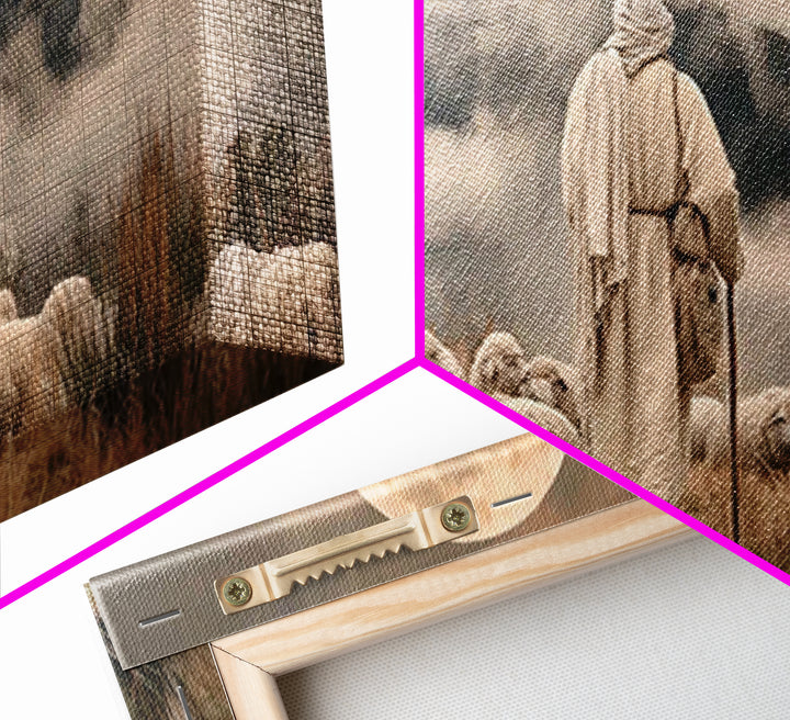 Shepherds Of Dawn – Framed Canvas Print – Christian Wall Art – Jesus Painting – Christian Art Canvas – Christmas Art – Christian Decor