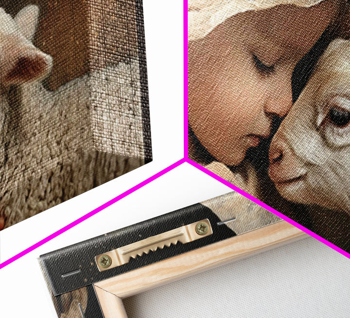 Gentle Devotion – Framed Canvas Print – Christian Wall Art – Christian Art Canvas – Jesus Painting – Christmas Art – Vintage Christian Art