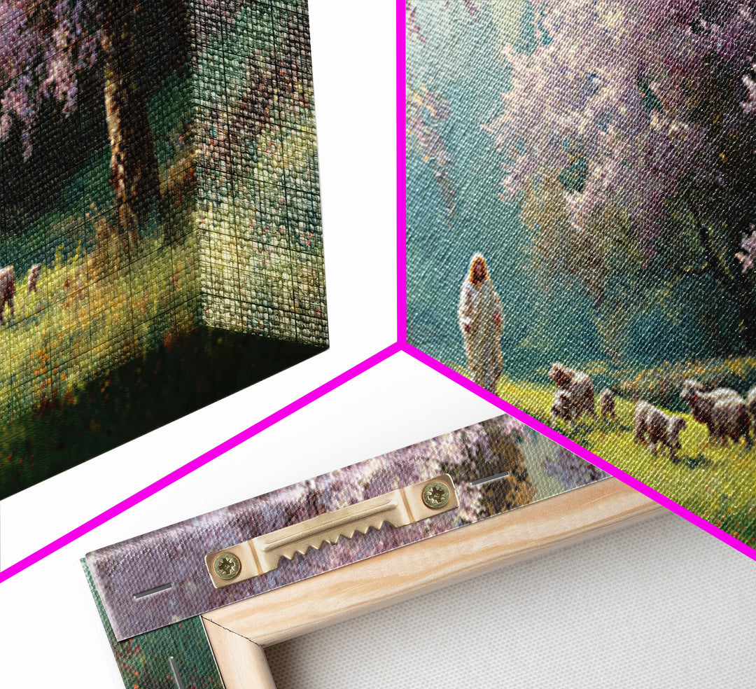 Sacred Pasture – Framed Canvas Print – Christian Wall Art – Christian Art Canvas – Jesus Painting – Christian Christmas Art – Christian Dec