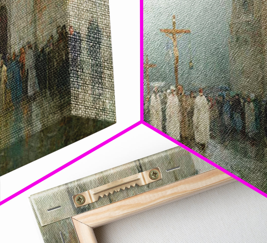 Sacred Procession – Framed Canvas Print – Christian Wall Art – Christian Art Canvas – Jesus Painting – Vintage Christian Art – Christmas Wa