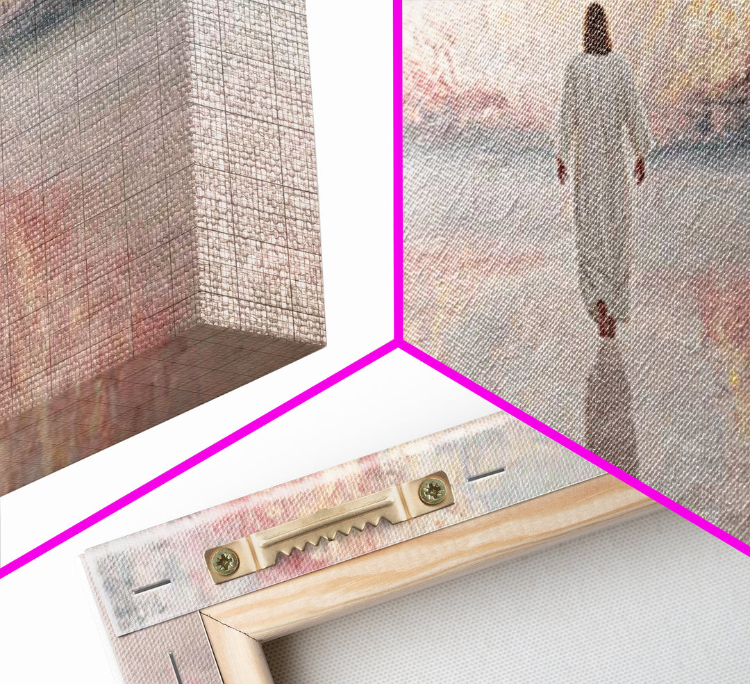Path Of Peace, Framed Canvas Print, Christian Art Canvas, Jesus Painting, Christian Wall Art, Minimalist Christian Art, Christian Christmas
