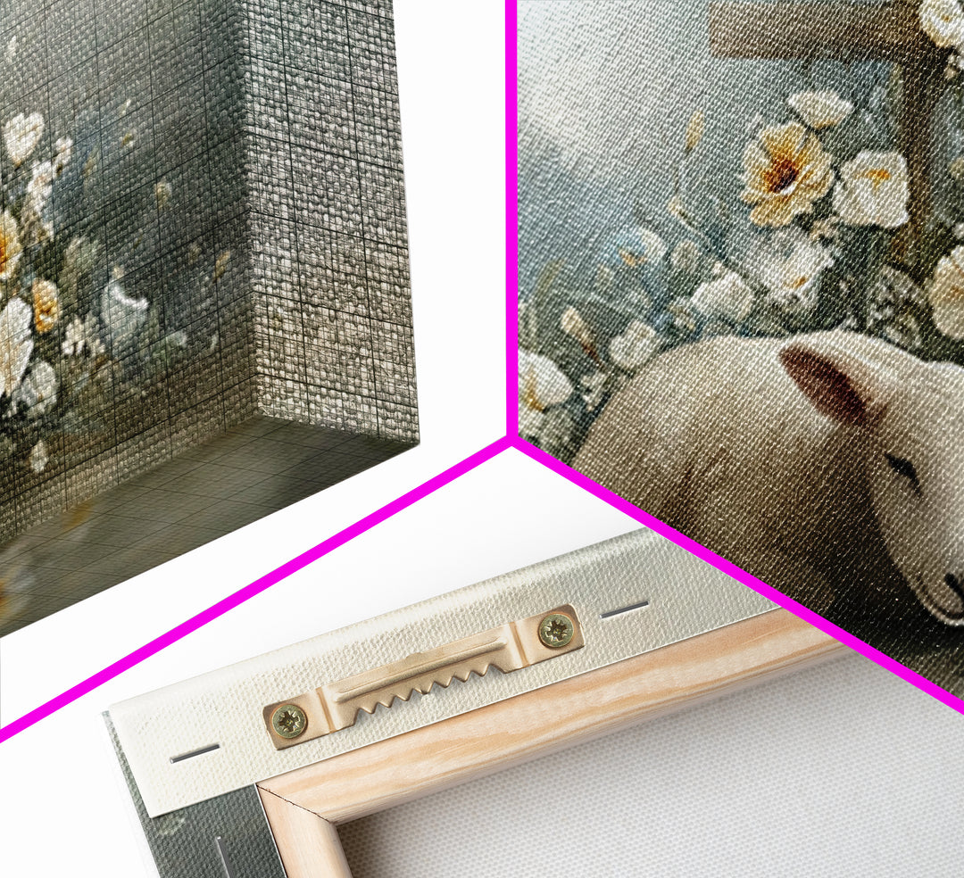 Lamb Of Peace – Framed Canvas Print – Christian Wall Art – Christian Painting – Christian Art Canvas – Christian Christmas Art – Christian