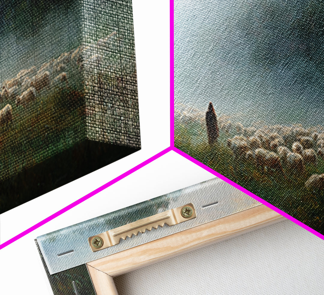 Shepherds At Dawn – Framed Canvas Print – Christian Wall Art – Christian Art Canvas – Jesus Painting – Christian Christmas Art