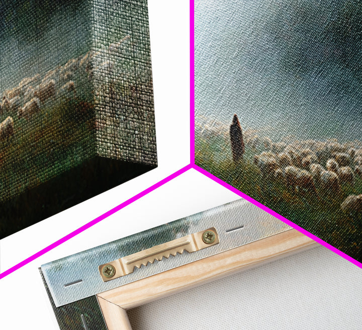 Shepherds At Dawn – Framed Canvas Print – Christian Wall Art – Christian Art Canvas – Jesus Painting – Christian Christmas Art