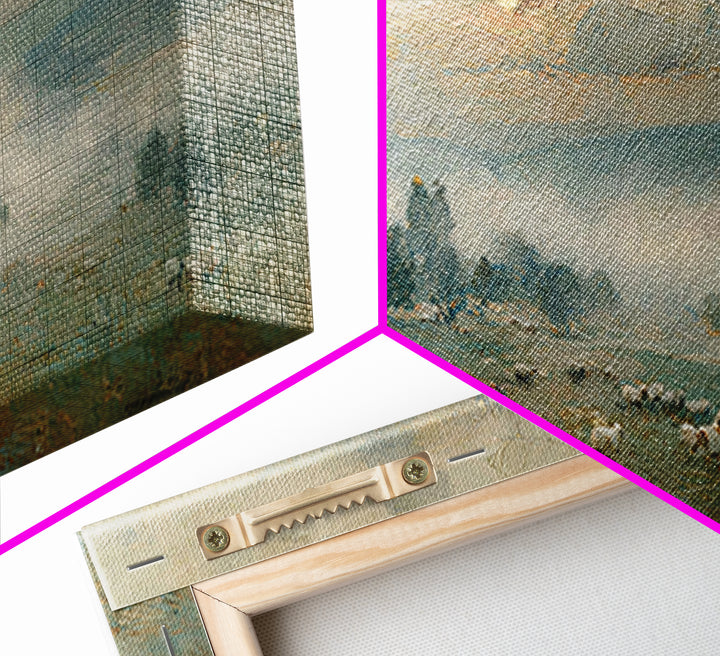 Pastoral Morning Grace – Framed Canvas Print – Christian Art – Subtle Christian Art – Christian Wall Art – Christmas Art Prints