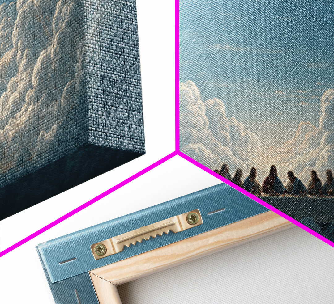 Celestial Banquet Rise – Framed Canvas Print – Christian Art – Christian Wall Art – Christian Art Canvas – Jesus Painting – Christian Gift