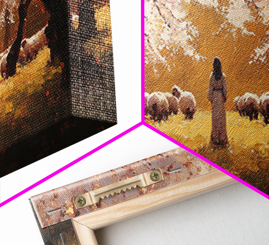 Golden Orchard Peace | Framed Canvas Print | Christian Art | Jesus Painting | Christian Christmas Art | Christian Wall Art