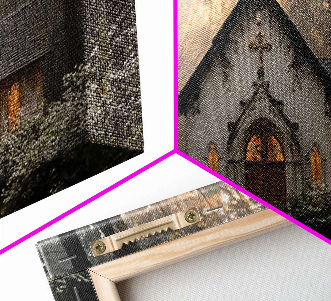 Forest Chapel Grace – Framed Canvas Print – Christian Wall Art – Christian Art Canvas – Christian Painting – Christian Decor – Christian Ar