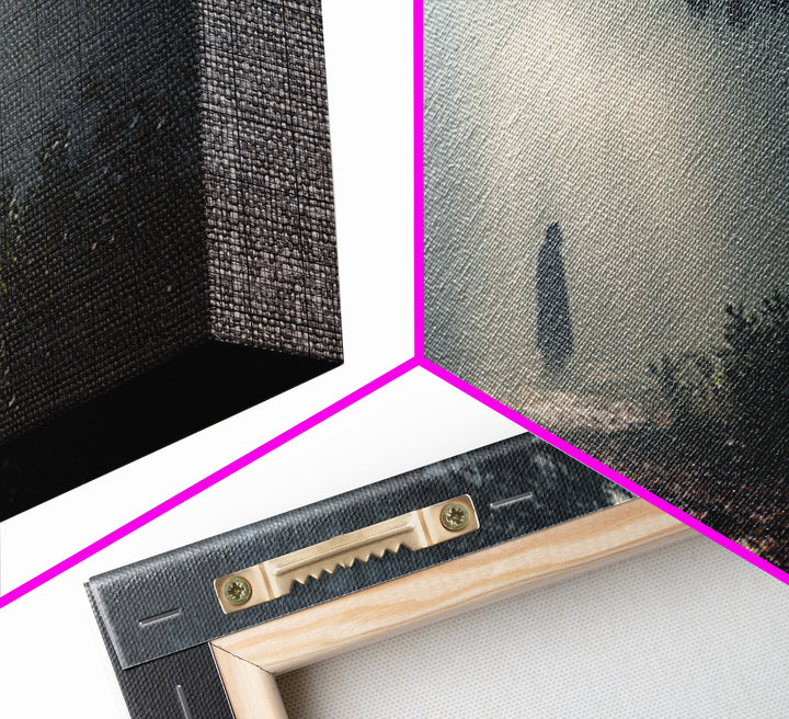 Shadowed Path – Framed Canvas Print – Moody Christian Art – Christian Wall Art – Jesus Painting – Retro Christmas Art