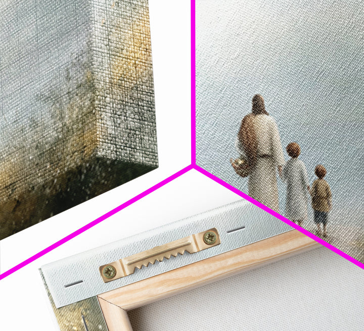 Peaceful Shore Path – Framed Canvas Print – Christian Art – Christian Art Canvas – Christian Wall Art – Jesus Painting – Christian Gift