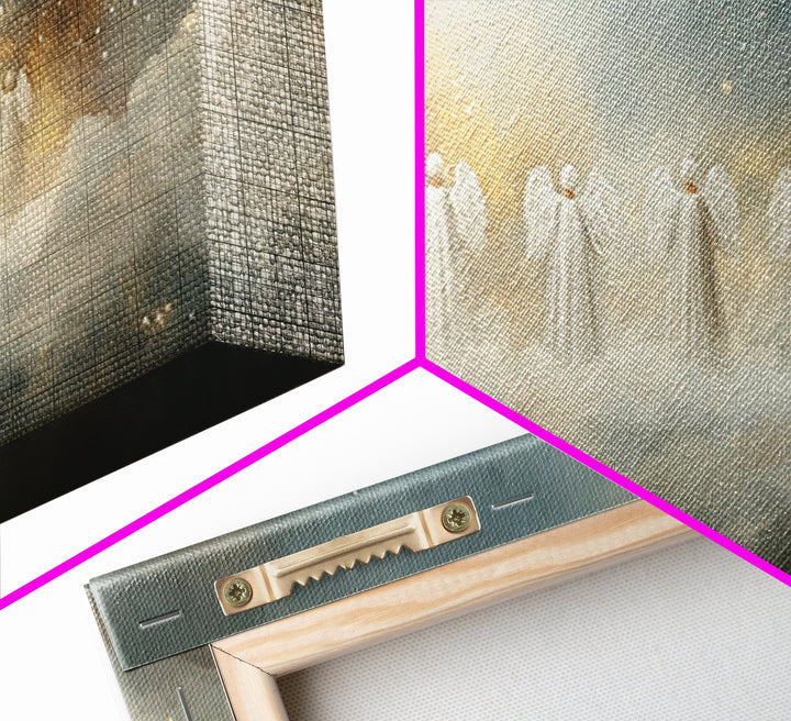Angelic Gathering - Framed Canvas Print - Christian Art Canvas - Large Christian Art - Christian Christmas Decorations - Christian Painting