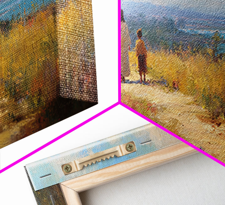 Sunlit Journey – Framed Canvas Print – Jesus Painting – Christian Wall Art – Christian Art Canvas – Christian Art – Christian Gift Ideas