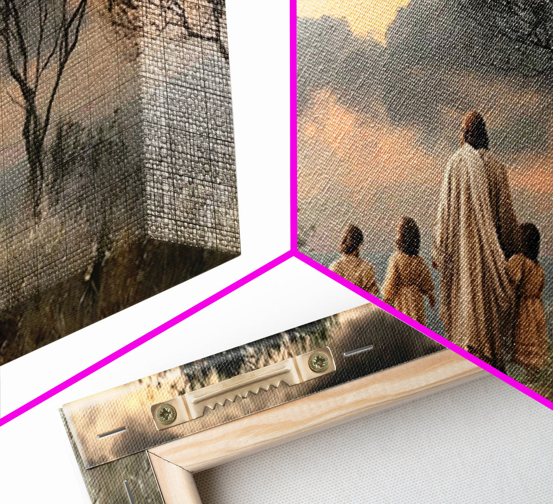 Evening Shepherd Guide – Framed Canvas Print – Jesus Painting – Christian Wall Art – Christian Art Canvas – Large Christian Painting – Chri