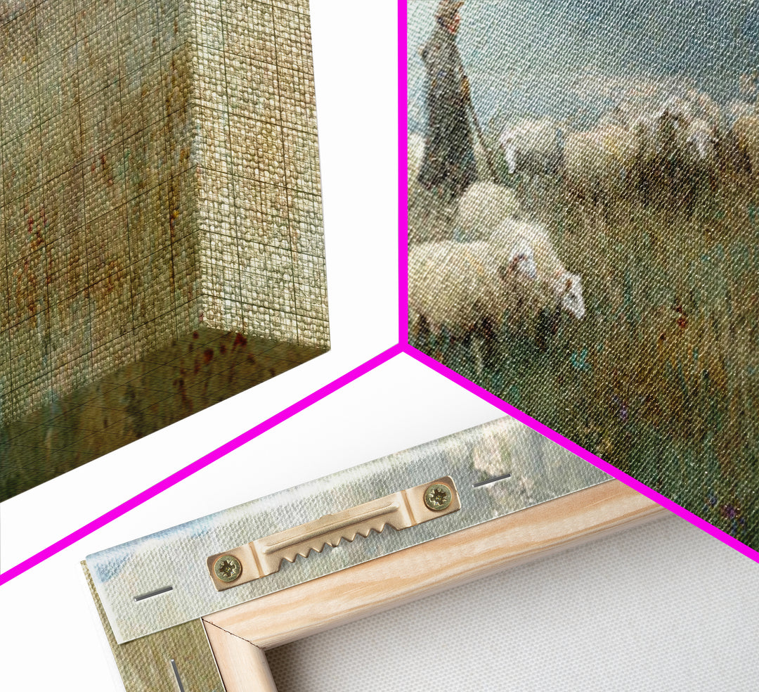 Mountain Shepherd Path – Framed Canvas Print – Christian Wall Art – Jesus Painting – Christian Art Canvas – Vintage Christian Art – Christi