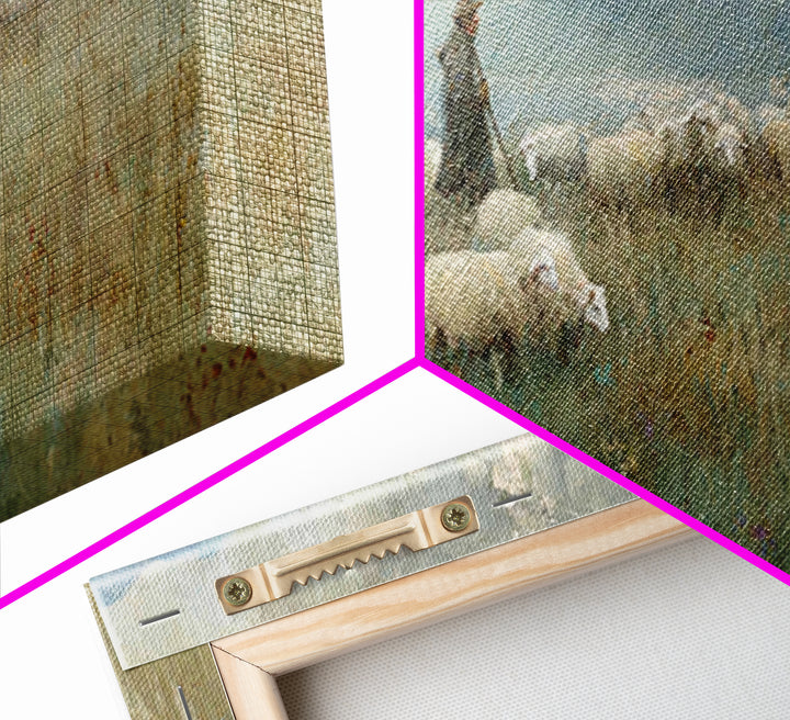 Mountain Shepherd Path – Framed Canvas Print – Christian Wall Art – Jesus Painting – Christian Art Canvas – Vintage Christian Art – Christi