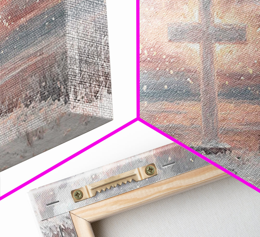 Radiant Dawn Cross – Framed Canvas Print – Christian Wall Art – Christian Art Canvas – Christmas Canvas Wall Art – Christian Decor For Home