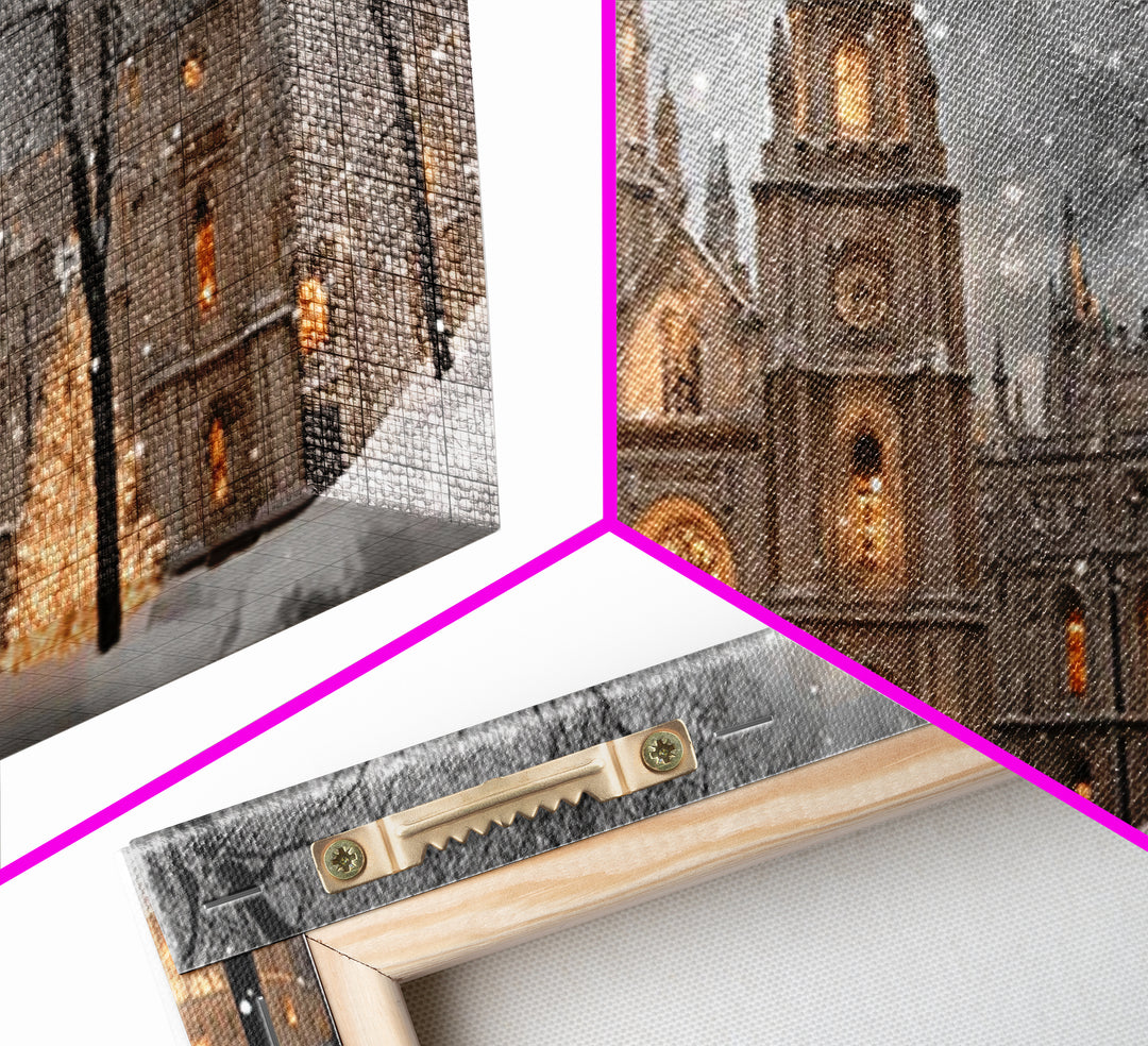 Winter Cathedral Glory – Framed Canvas Print – Christian Wall Art – Christmas Wall Art – Christian Art Canvas – Framed Christmas Art – Chri