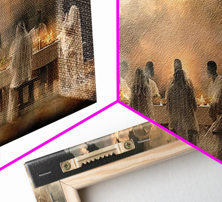 Sacred Banquet – Framed Canvas Print – Christian Art Canvas – Christian Wall Art – Vintage Christian Art – Jesus Painting – Christian Chris