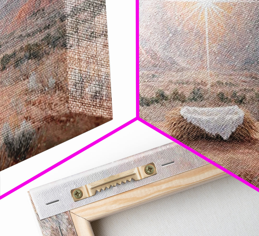 Desert Nativity – Framed Canvas Print – Christian Christmas Art – Christian Wall Art – Christian Art Print – Christmas Canvas Wall Art – Ch