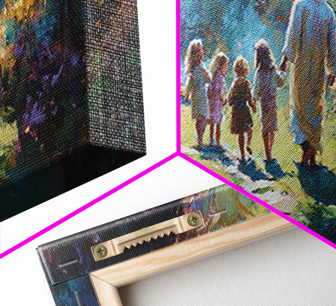 Garden Of Light | Framed Canvas Print | Christian Art Canvas | Jesus Painting | Christian Wall Art | Christmas Art
