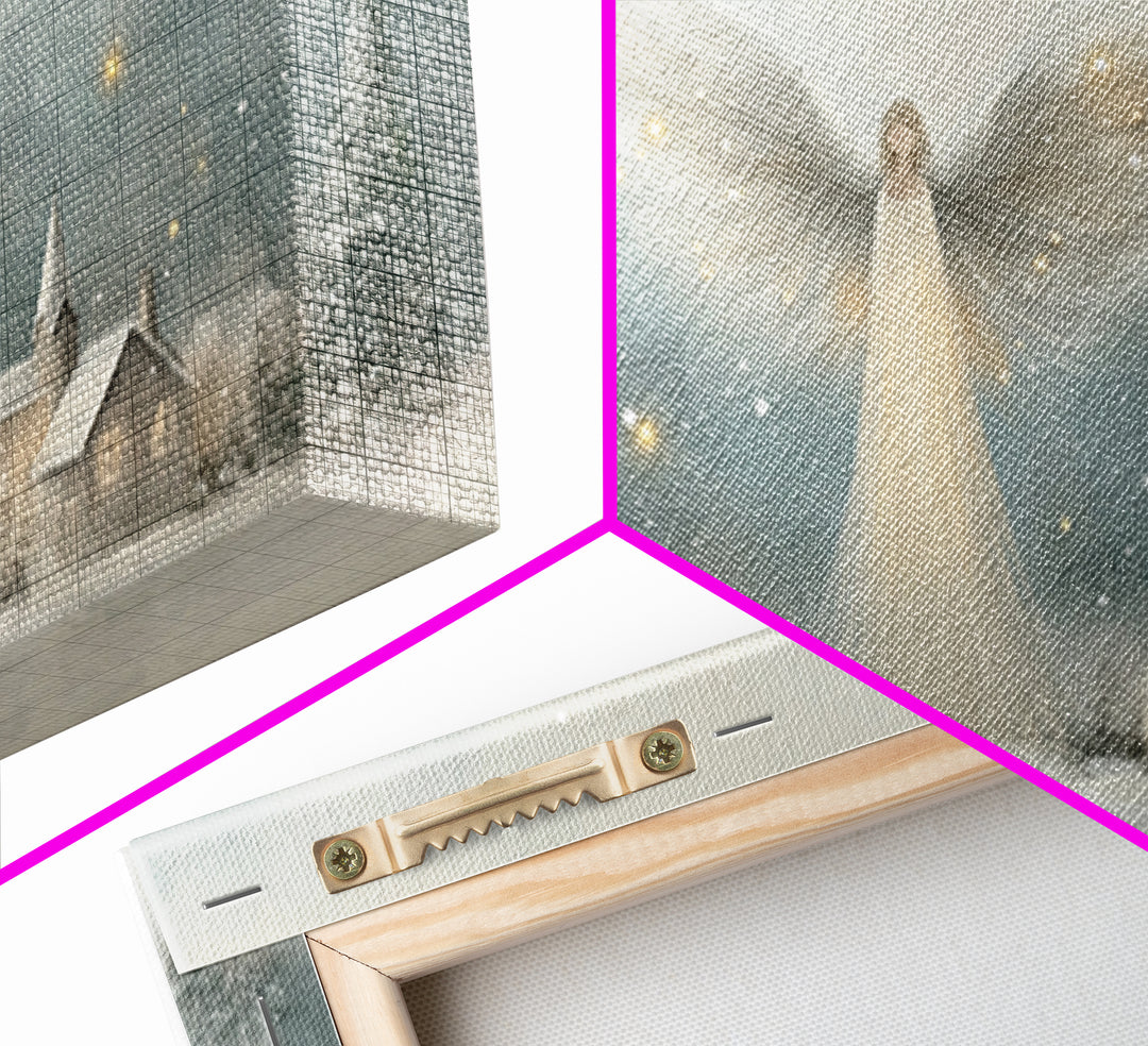 Heaven’s Guardian – Framed Canvas Print – Christian Christmas Art – Christmas Art Framed – Christian Art Canvas – Subtle Christian Painting