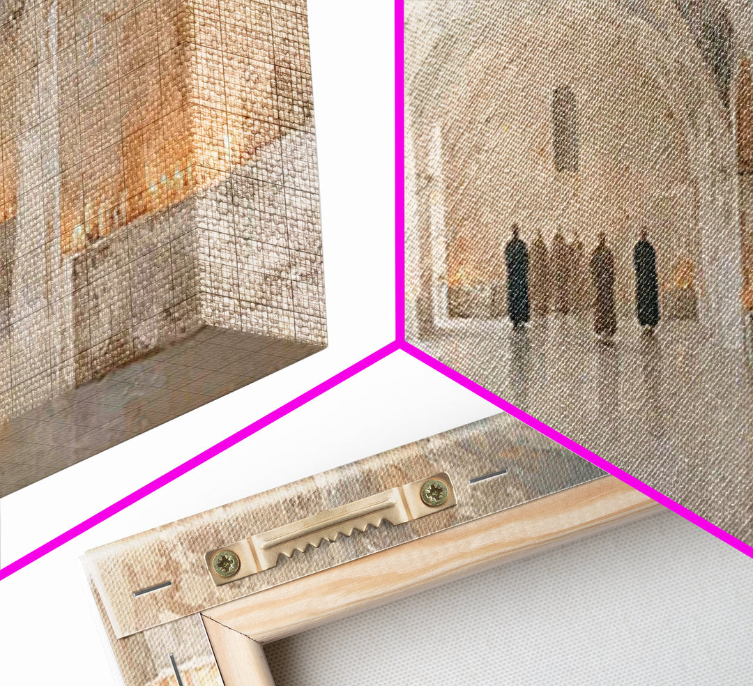 Monastic Gathering, Framed Canvas Print, Christian Art Canvas, Christian Wall Art, Vintage Christian Art, Christian Painting, Christian Art